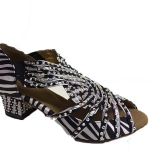 300107 Zebra Satin with Diamante Stones