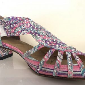300315 Pink/Purple/Blue Satin with Diamante Stones