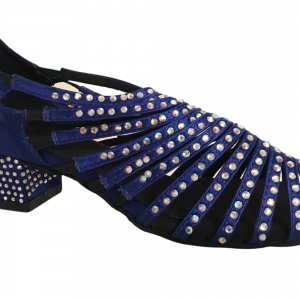 300302 Royal Blue Gladiator Satin with Diamante Stones