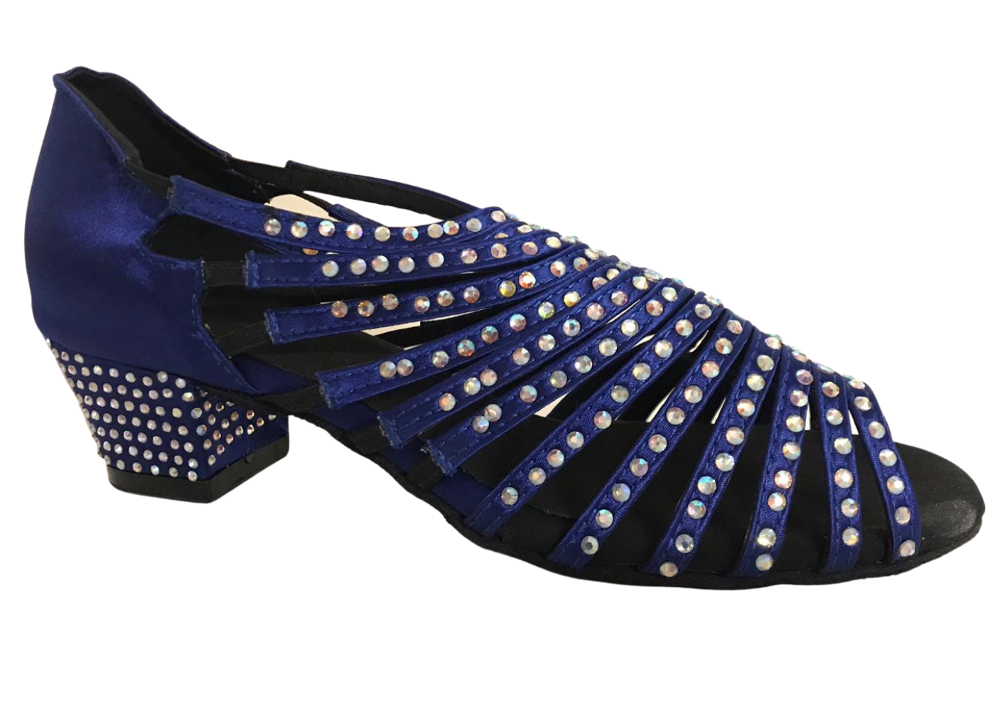 300302 Royal Blue Gladiator Satin with Diamante Stones