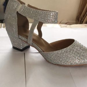 500503 Silver Sparkle with Diamante Stones Sandal