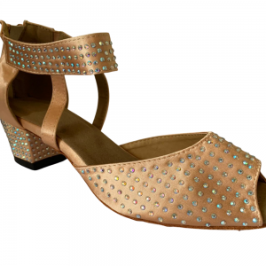 500502 Champagne Satin with Diamante Stones Sandal